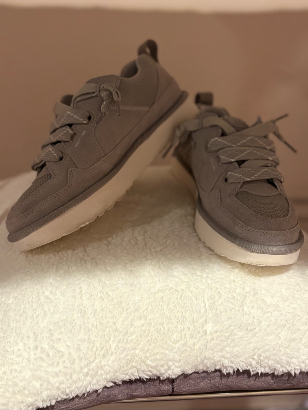 Women's UGG Lowmel Casual Lace-Up Sneakers in Gray